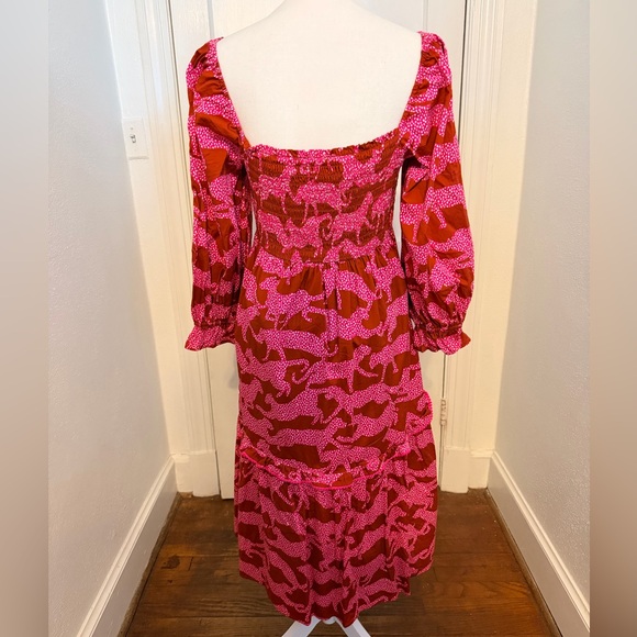 Crosby by Mollie Burch jumping jaguars long dress women’s L - Picture 3 of 4